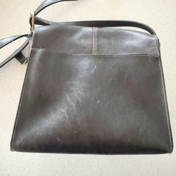 Crazy Horse Womens Shoulder Bag Pocketbook Dark Brown - Picture 5 of 14